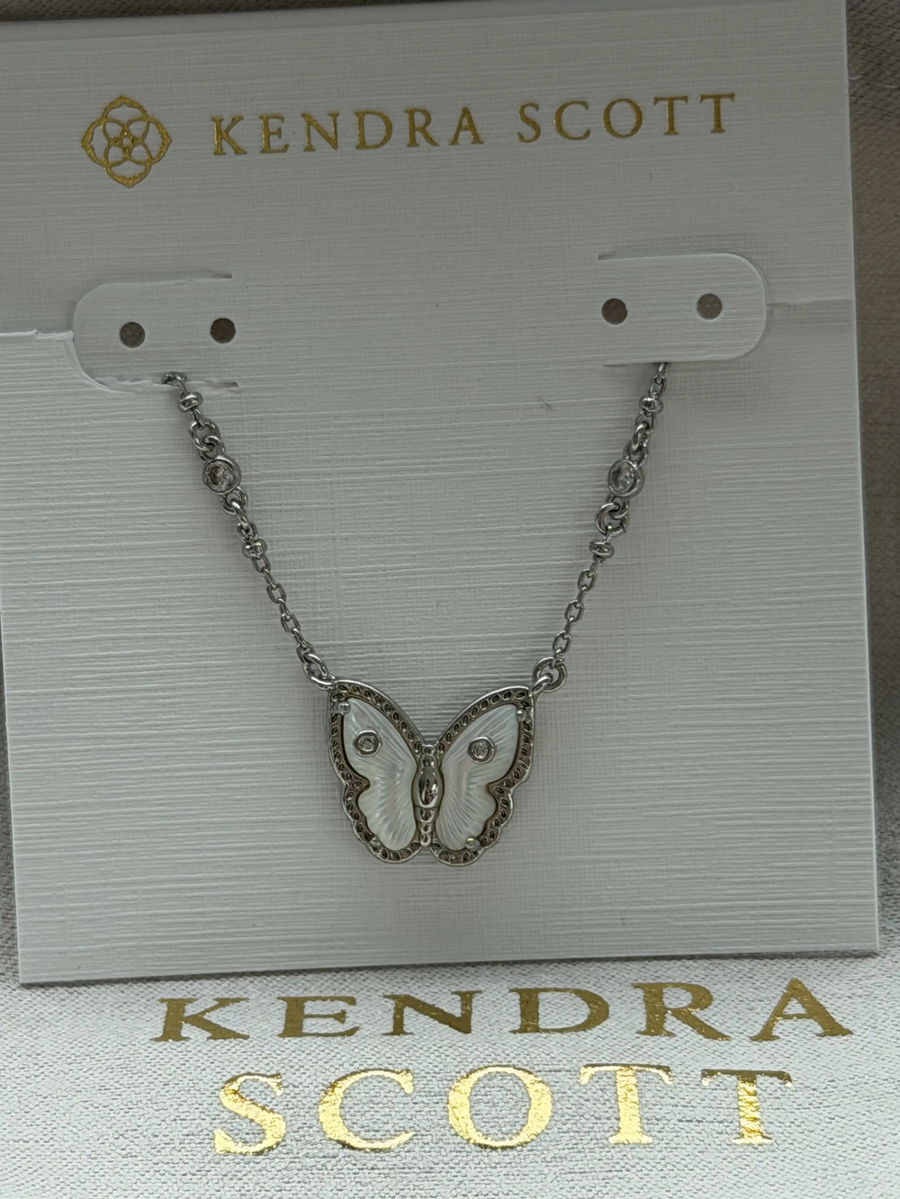 Kendra Scott white butterfly necklace